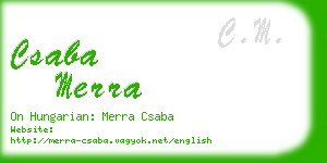 csaba merra business card